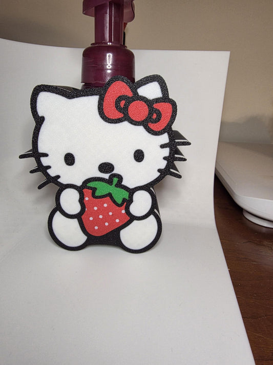 HoneyBunny3D Strawberry Kitty foaming soap holder featuring a cute pink bunny with strawberry accents and a playful design.