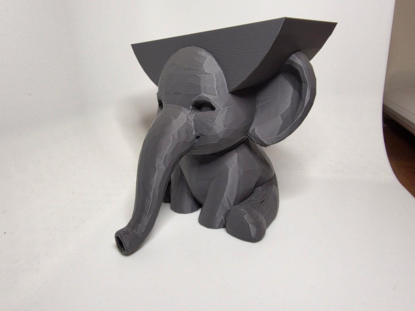 Ella the Elephant Scrub Daddy holder with drain by HoneyBunny3D, featuring a cute elephant design for kitchen or bathroom organization.