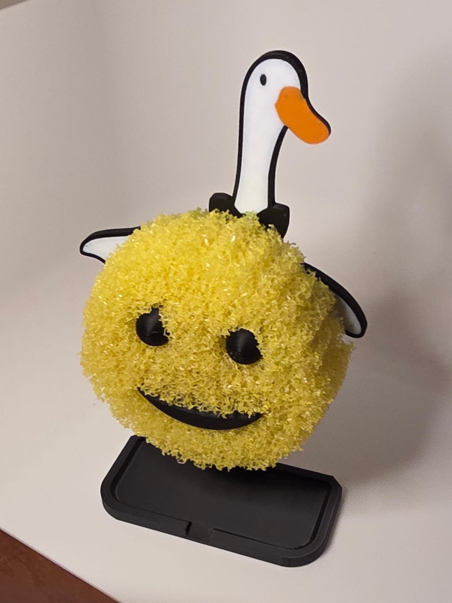 HoneyBunny3D Silly Goose Scrub Daddy holder showcasing a colorful, playful kitchen accessory with a goose design and sponge storage compartment.