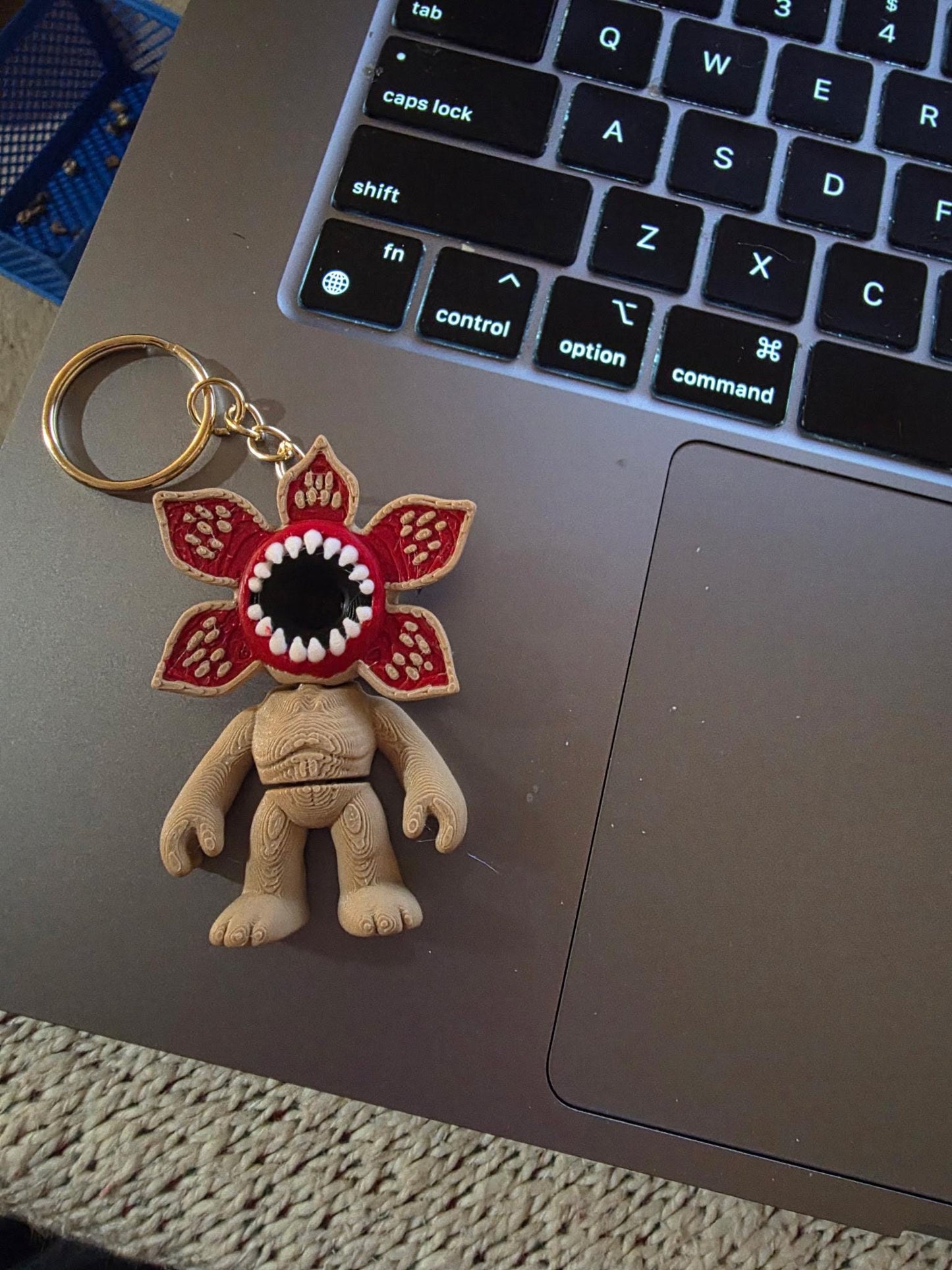 HoneyBunny3D Demogorgon keychain charm featuring a detailed creature design, perfect as an accessory or collectible.