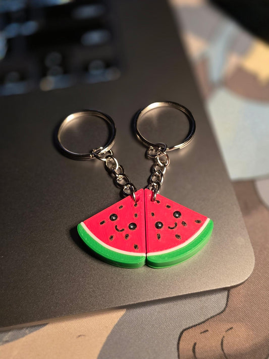 HoneyBunny3D watermelon charm keychain with realistic watermelon slice design, ideal for keys, backpacks, and bags.