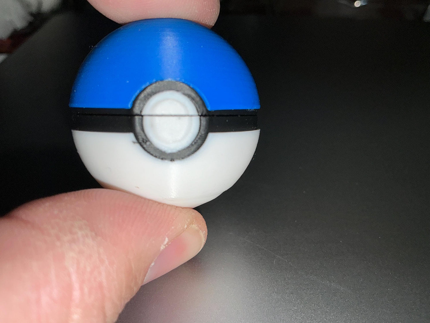 HoneyBunny3D PokeBall clicker fidget keychain charm with detailed red and white design, perfect for fidgeting and collecting.