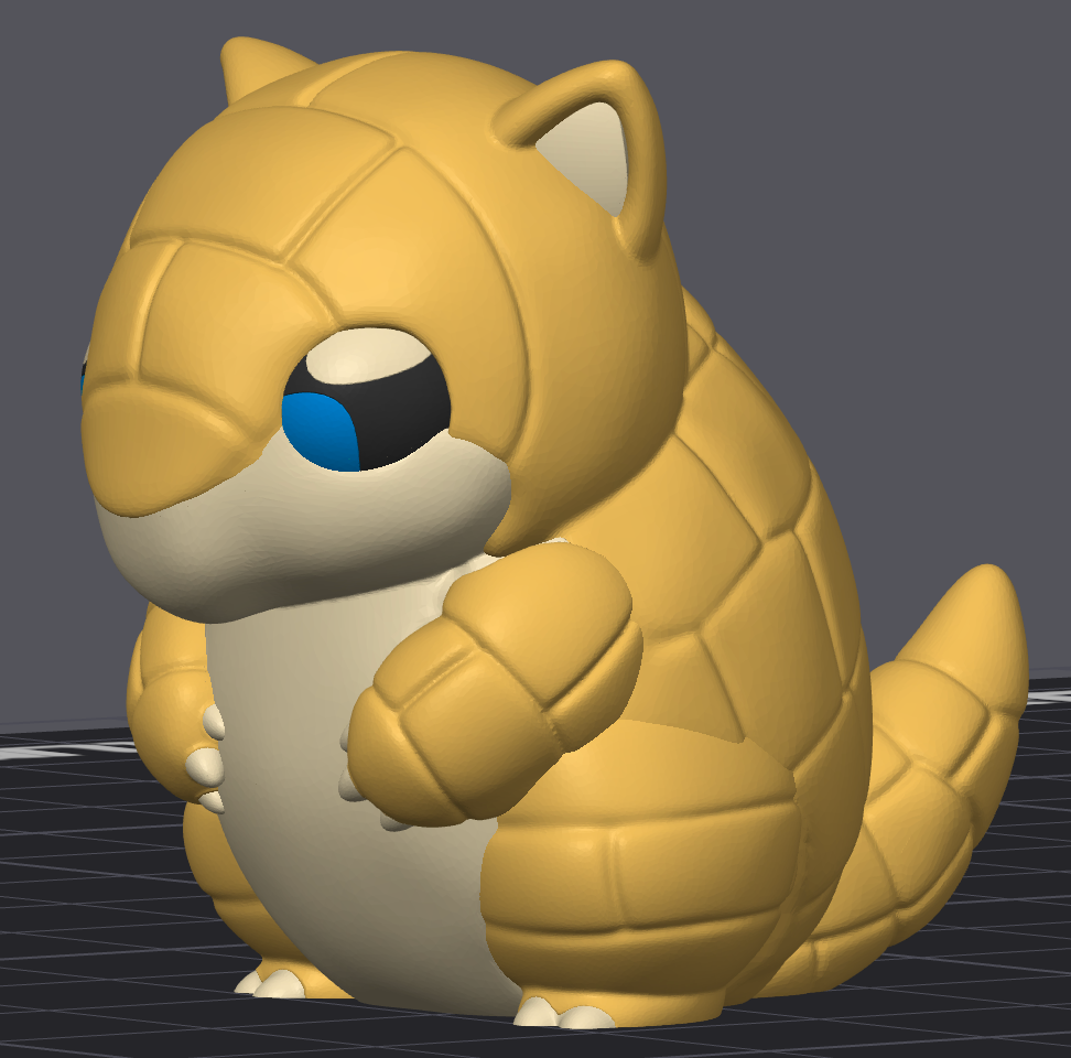 Screenshot of MiniMon by HoneyBunny3D showing the animated 3D character model on a digital screen.