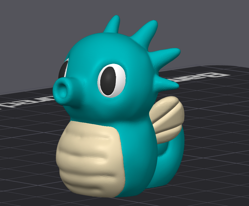 Screenshot of MiniMon 3D model from HoneyBunny3D, showcasing detailed miniature character with vibrant colors and intricate design.