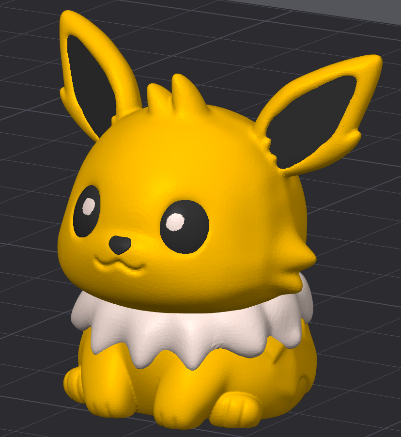 Screenshot of MiniMon by HoneyBunny3D, showing the digital character design with colorful features on a computer screen.
