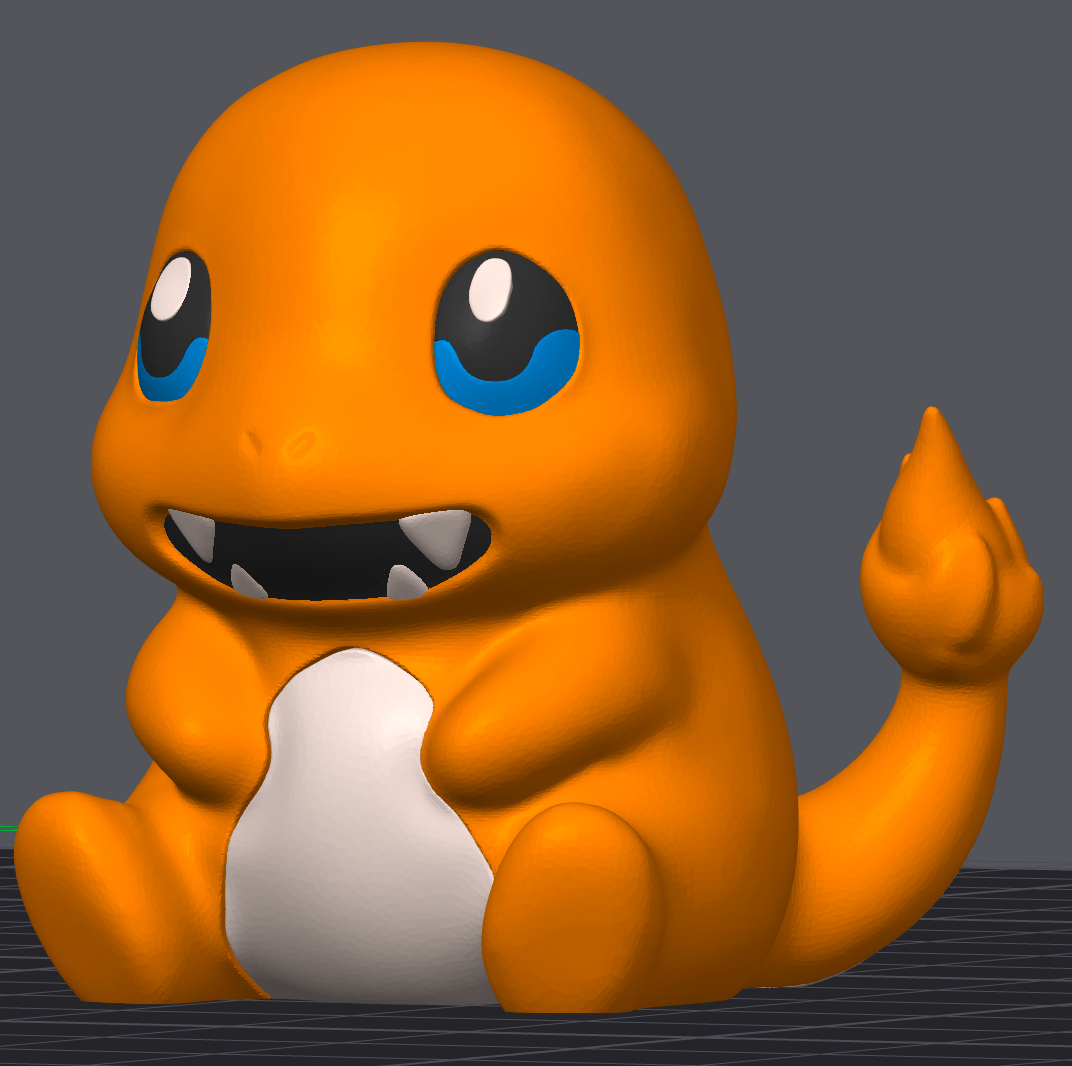 Screenshot of MiniMon by HoneyBunny3D, showing the animated digital character with colorful features and detailed design.