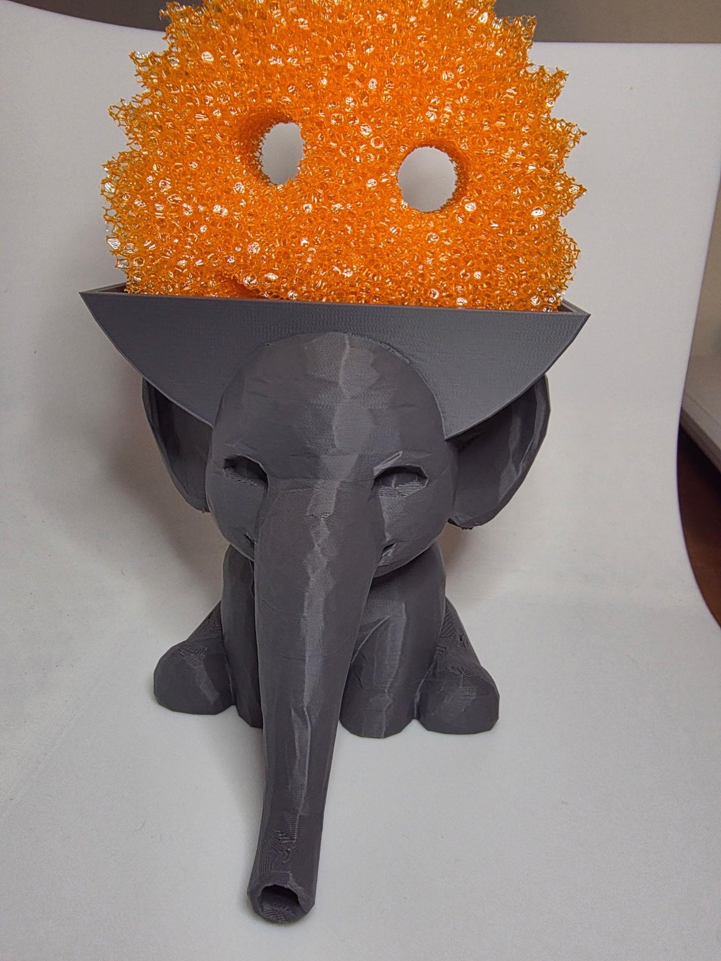 HoneyBunny3D Ella the Elephant Scrub Daddy holder with drain, featuring a cute elephant design and functional drainage system.